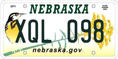 NE license plate XQL098