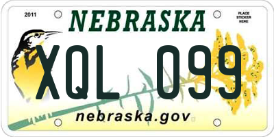 NE license plate XQL099