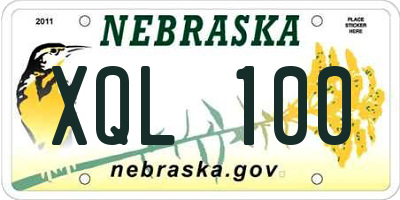 NE license plate XQL100