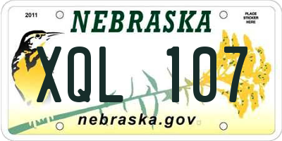 NE license plate XQL107
