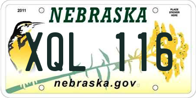 NE license plate XQL116