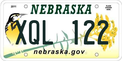 NE license plate XQL122