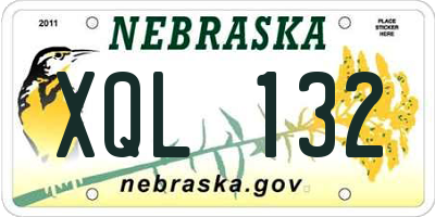 NE license plate XQL132
