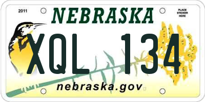 NE license plate XQL134