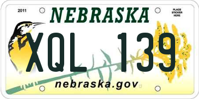 NE license plate XQL139