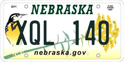 NE license plate XQL140