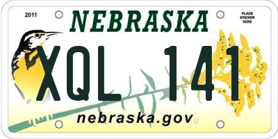NE license plate XQL141