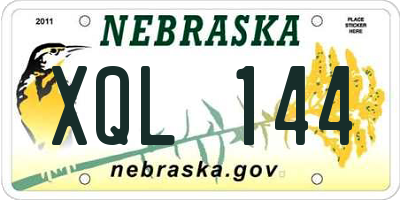 NE license plate XQL144