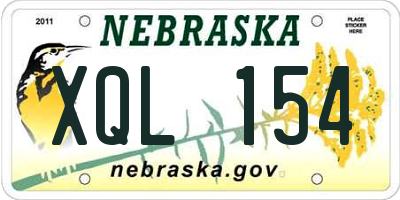 NE license plate XQL154