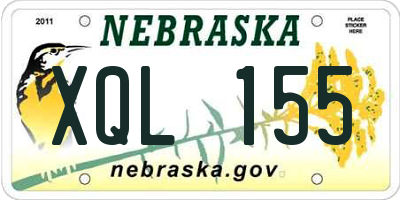 NE license plate XQL155
