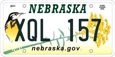 NE license plate XQL157