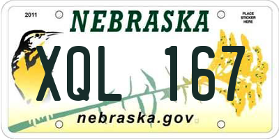 NE license plate XQL167