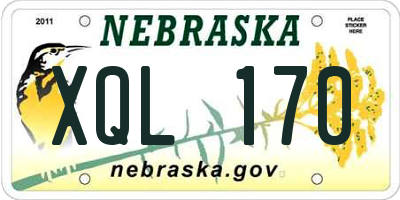 NE license plate XQL170