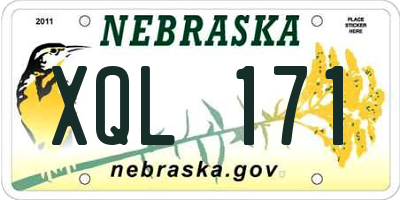 NE license plate XQL171