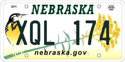 NE license plate XQL174