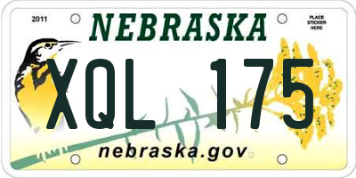 NE license plate XQL175