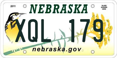 NE license plate XQL179