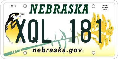 NE license plate XQL181