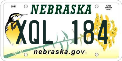 NE license plate XQL184