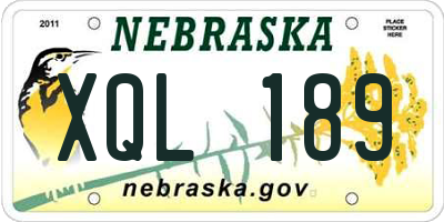 NE license plate XQL189
