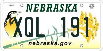 NE license plate XQL191