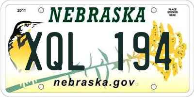 NE license plate XQL194