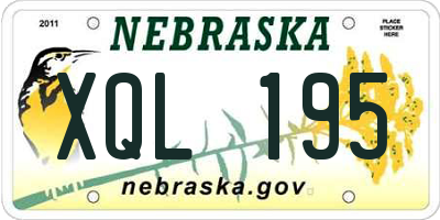 NE license plate XQL195