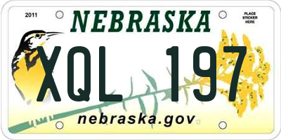 NE license plate XQL197