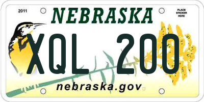 NE license plate XQL200