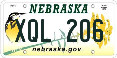 NE license plate XQL206