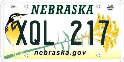 NE license plate XQL217