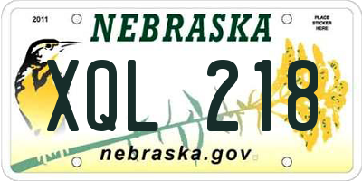 NE license plate XQL218