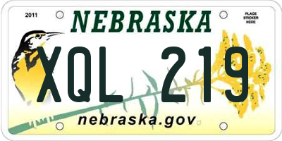 NE license plate XQL219