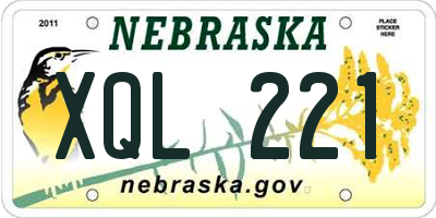 NE license plate XQL221