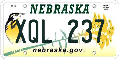 NE license plate XQL237