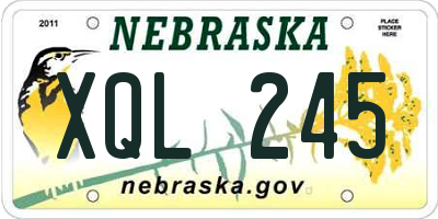 NE license plate XQL245