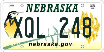 NE license plate XQL248