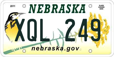 NE license plate XQL249