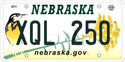 NE license plate XQL250