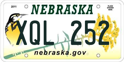 NE license plate XQL252