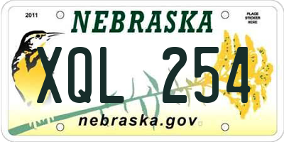 NE license plate XQL254