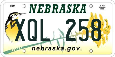 NE license plate XQL258