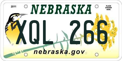 NE license plate XQL266