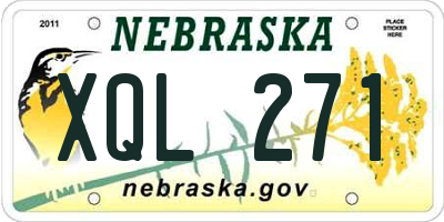 NE license plate XQL271