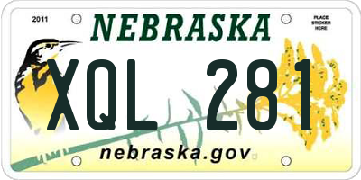 NE license plate XQL281