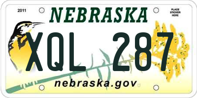 NE license plate XQL287