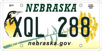 NE license plate XQL288