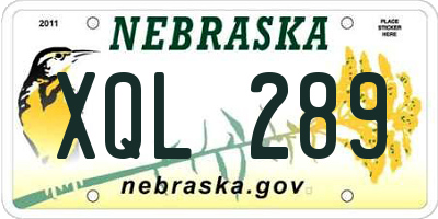 NE license plate XQL289