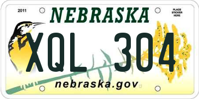 NE license plate XQL304