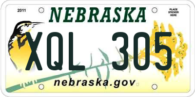 NE license plate XQL305